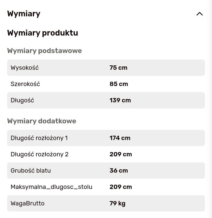 Stół rozkładany  nowoczesny, PILNE