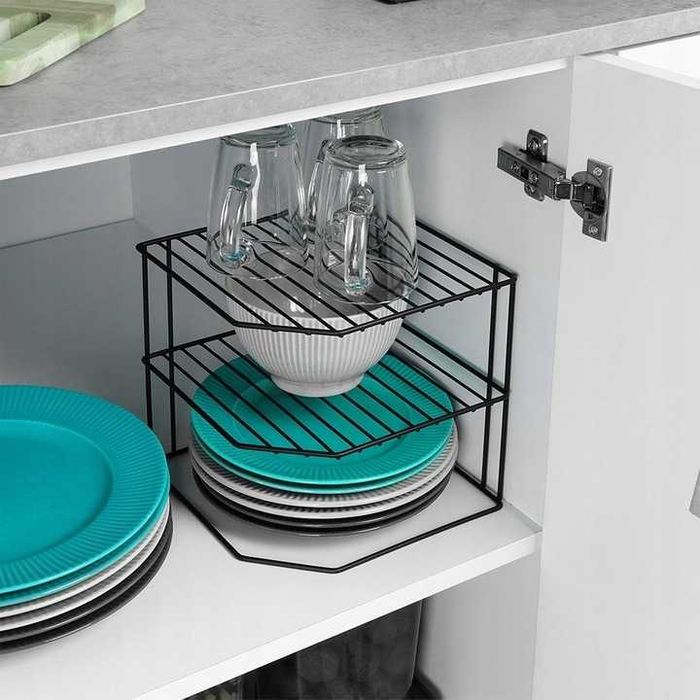 Półka metalowa narożna organizer kuchenny 2 poziomy