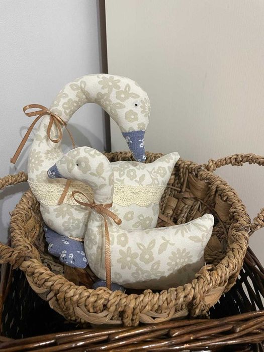 Komplet dekoracji handmade – gąski, ptaszki i serduszko