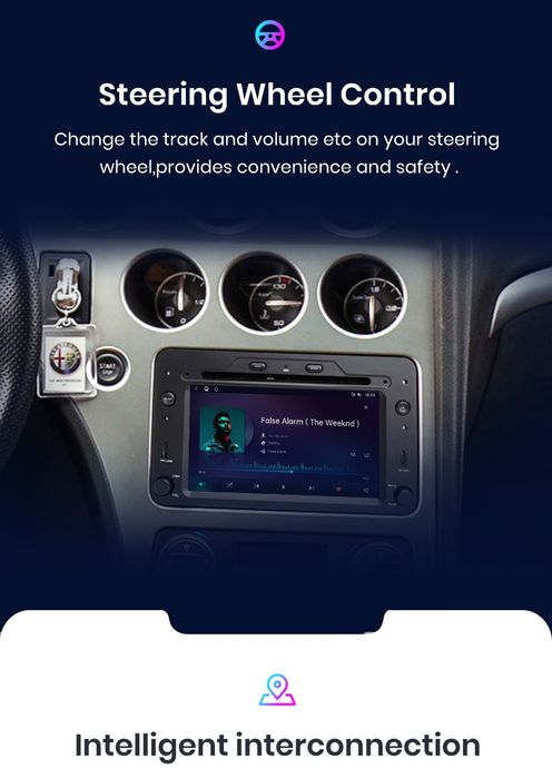 Rádio Android Alfa Romeo 159 Spider Brera 2/32GB Carplay GPS wifi BT