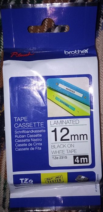 FITA BROTHER 12MM AZUL/BRANCO - TZE535
