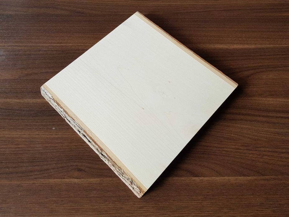 Deska lipowa z korą 25x22,5x2,5cm rzeźba, ikony, decoupage