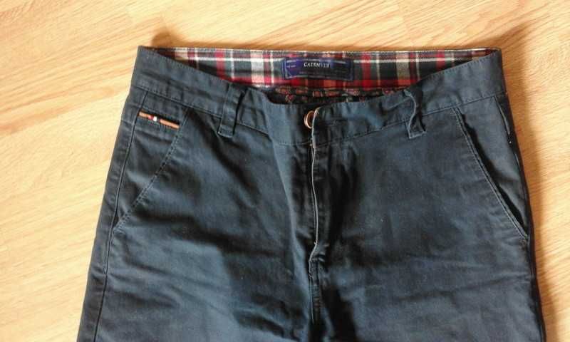 spodnie granatowe męskie nogawka prosta M