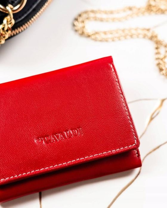 mały, skórzany portfel damski na zatrzask - 4u cavaldi