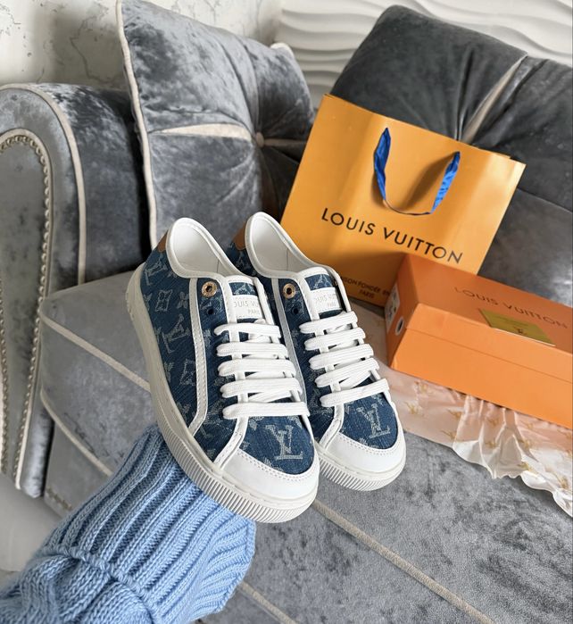 Кеды кроссовки Louis Vuitton джинсовые