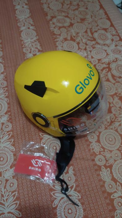 Мото шлем L Shiro Glovo доставка, курьер с биркой новый