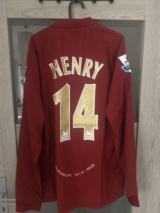 Koszulka longsleeve Retro Arsenal Henry 14 bordowa
