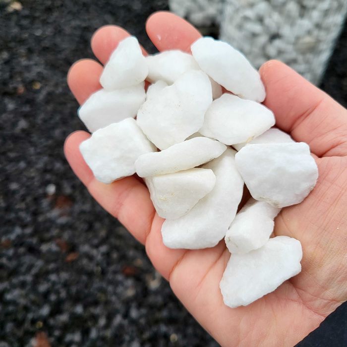 Grys biały Thassos 16-32 grecki Kamienie ogrodowe ozdobne akwarystyka