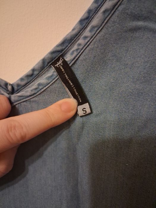 Piękna długa sukienka basic denim r. S