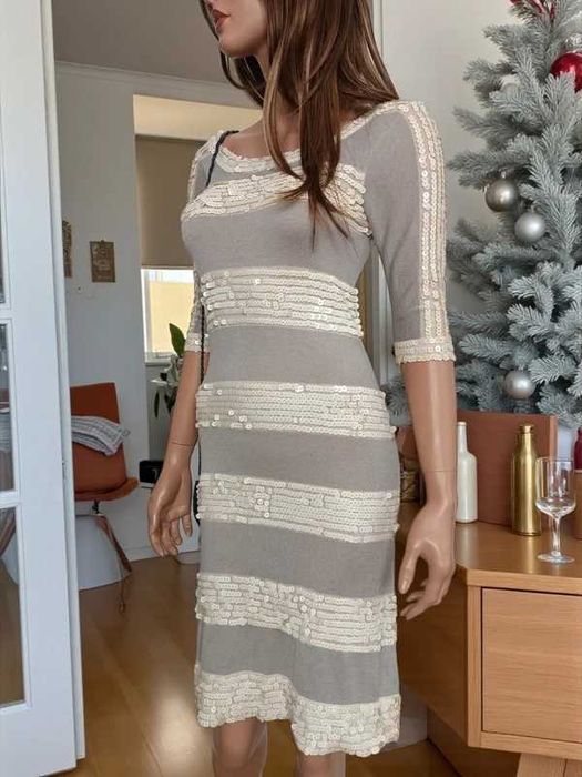 frenchconnection elegancka cekinowa świąteczna  sparkle shimmer dress