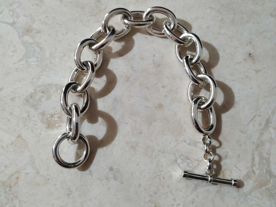 Fio e pulseiras em prata de lei, 925