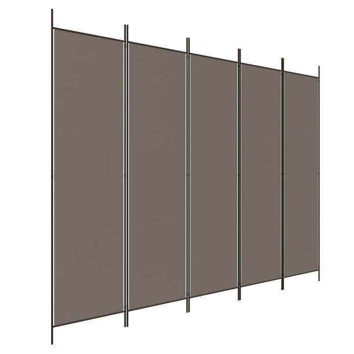 vidaXL Parawan 5-panelowy, antracytowy,250x220 cm, tkanina