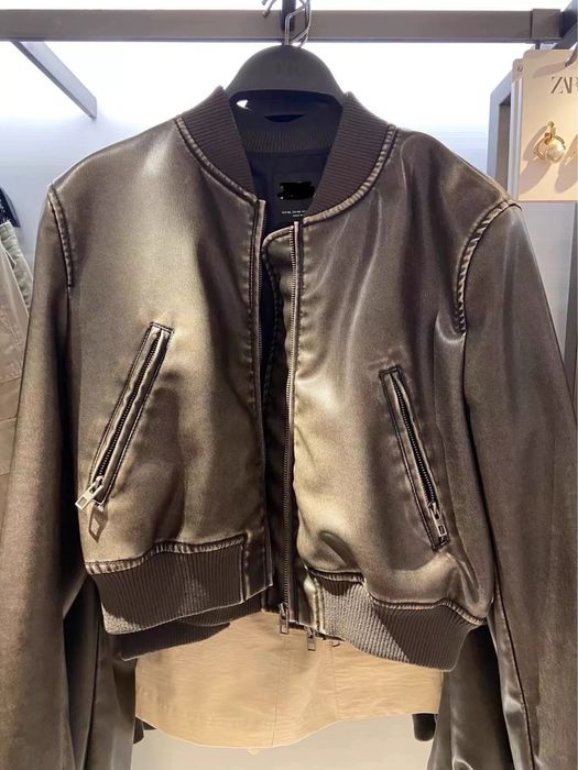 Косуха куртка бомбер  экокожа обьемный Zara