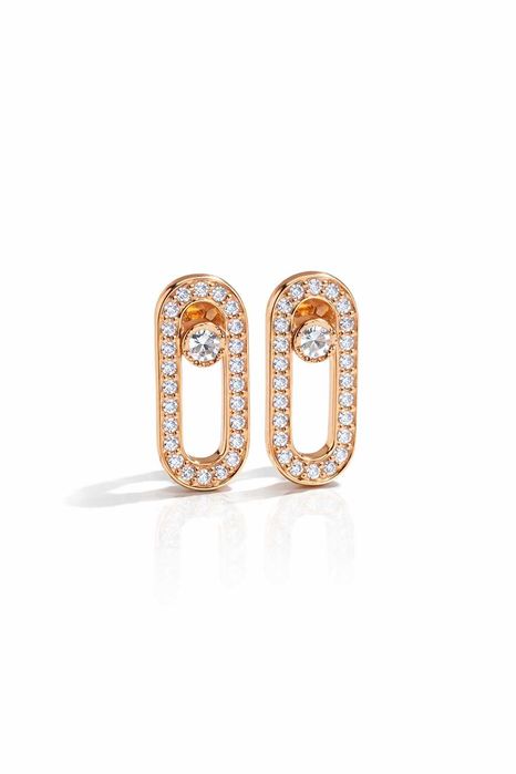 Серьги из красного золота с фианитами