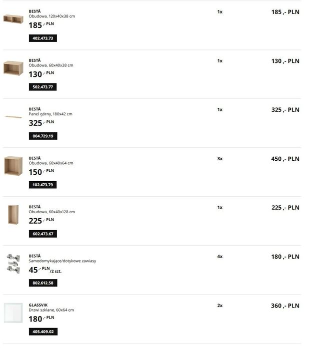 Komoda i szafa, Ikea Besta / Bestå