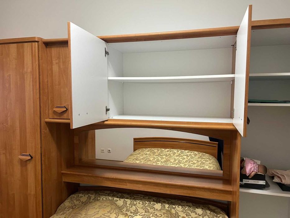 Cama Box Queen Size c/ Armários Laterais + Colchão Premium