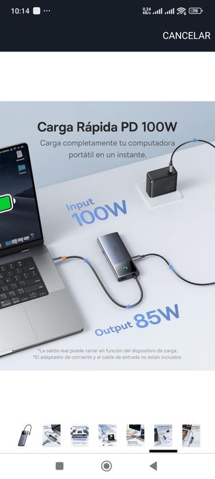 Baseus Hub USB C 10 Gbps Adaptador com Gigabit