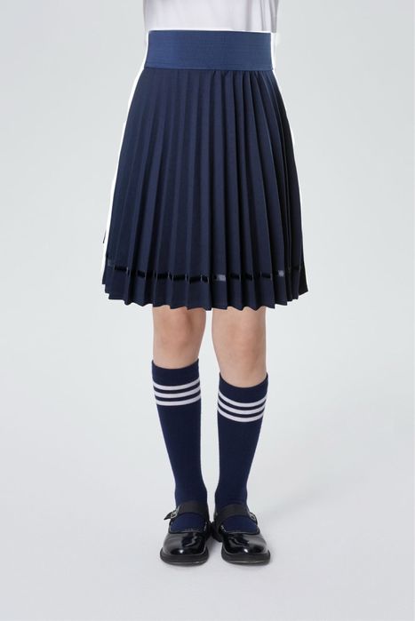 Синяя юбка в складку для девочки 8-9 лет