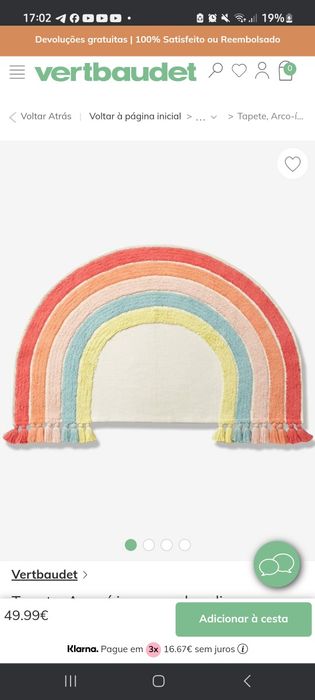 Tapete Criança Arco Íris