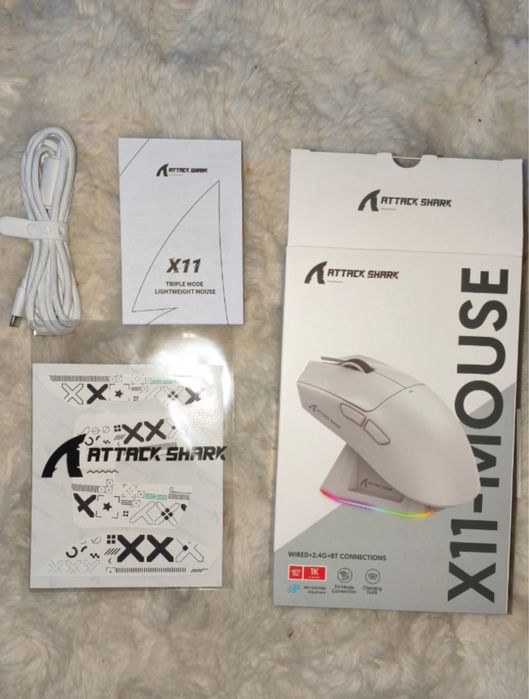 Геймерська миша Attack Shark X11 - тримодова  біла