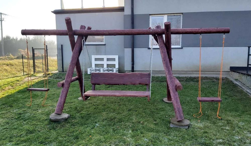 Meble ogrodowe DREWNIANE góralskie DO OGRODU biesiadne LITE DREWNO +