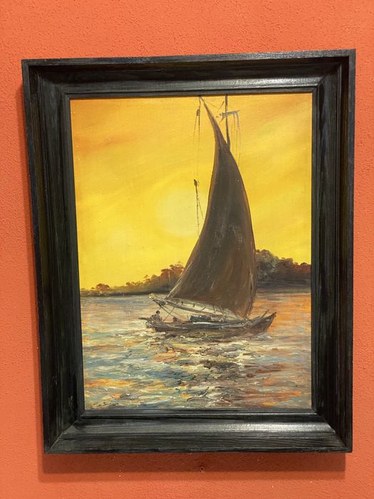 Duzy 54x43 cm obraz olejny na plótnie