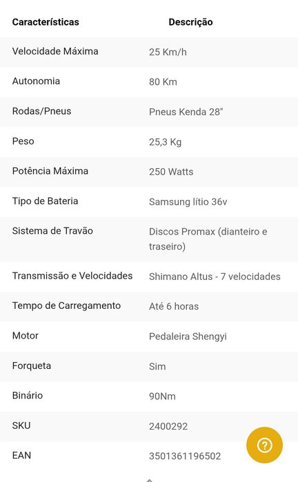 Bicicleta elétrica Wayscral E-300