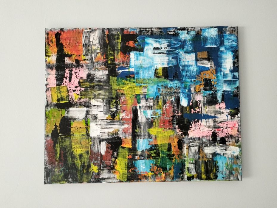 Tela abstracta pintada a acrílico 50x40cm