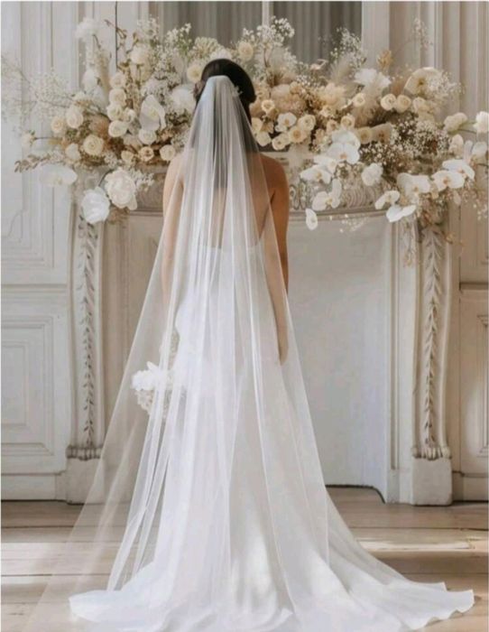 Welon ślubny 3 metry – lekki i niezwykle efektowny Ecru