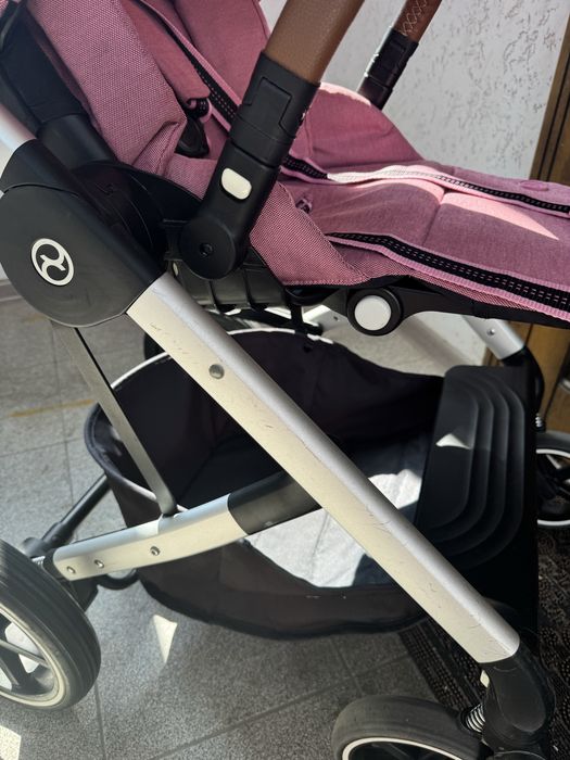 Cybex Balios S Lux 2в1 / рожевий / зимовий конверт / муфта