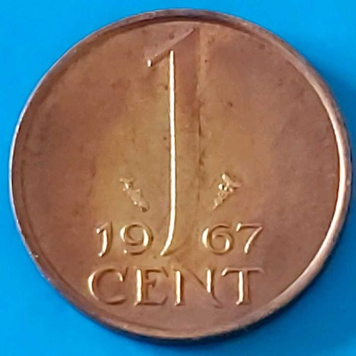 1 Cêntimo de 1967  Rainha Juliana  dos Países Baixos