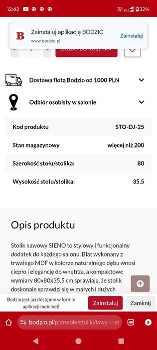 Stolik kawowy okrągły