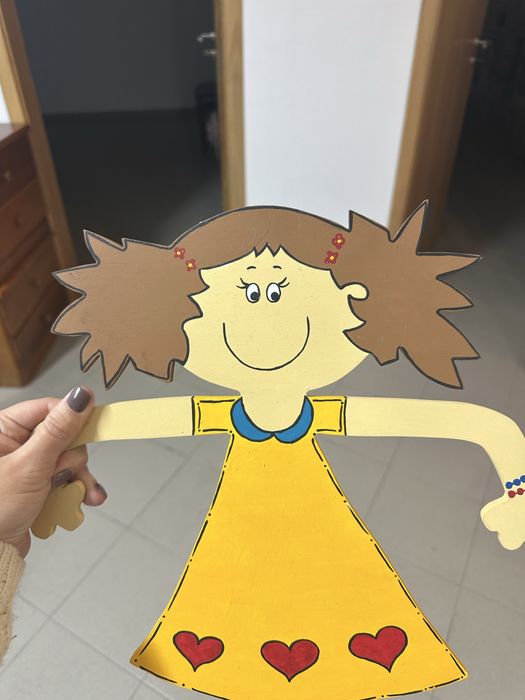Cabide Criança Menina Pendurar Amarelo Azul Vermelho