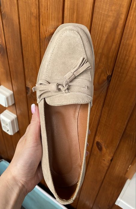 Балетки бежеві замшеві