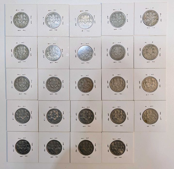 Coleção completa moedas 5 escudo 1963 a 1986