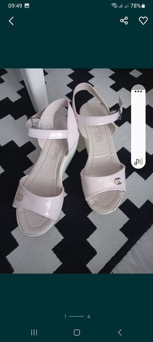 Sandały pudrowy róż rozmiar 37