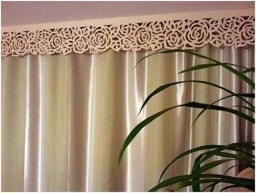 Ажурный ламбрекен ,фигурный на основе бандо, карнизная планка