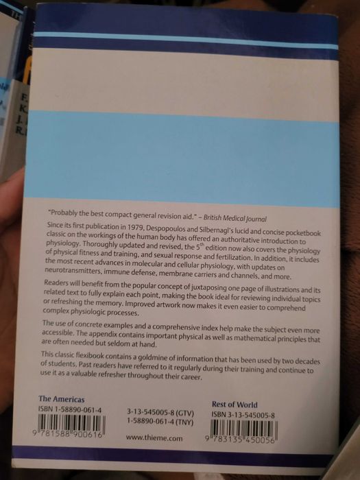 Livro Medicina "Color Atlas of Physiology" das colecções da Thieme