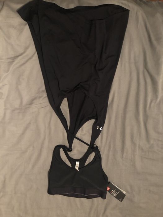 Top desportivo com sports bra UNDER ARMOR negro NOVO,senhora, mulher M