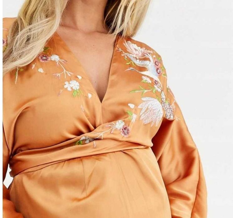 Sukienka ciążowa 40 satynowa ASOS midi