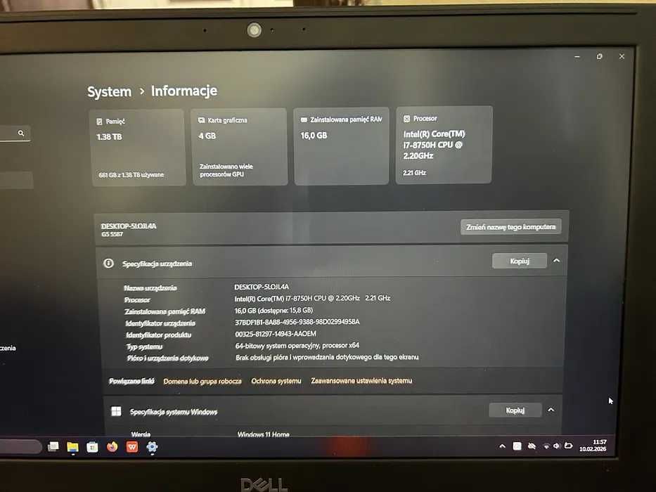 Ігровий Ноутбук Dell g5 5587, core i7 8750H, GTX 1050ti, 16gb