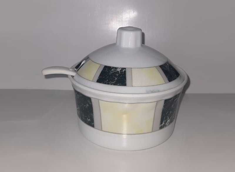 Сахарница меламиновая с ложкой, диаметр 10 см, объем 220-225 мл