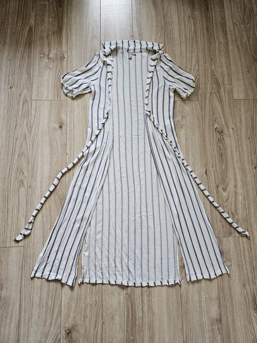 Narzutka kimono plażowe na plażę lato ASOS marynarskie paseczki