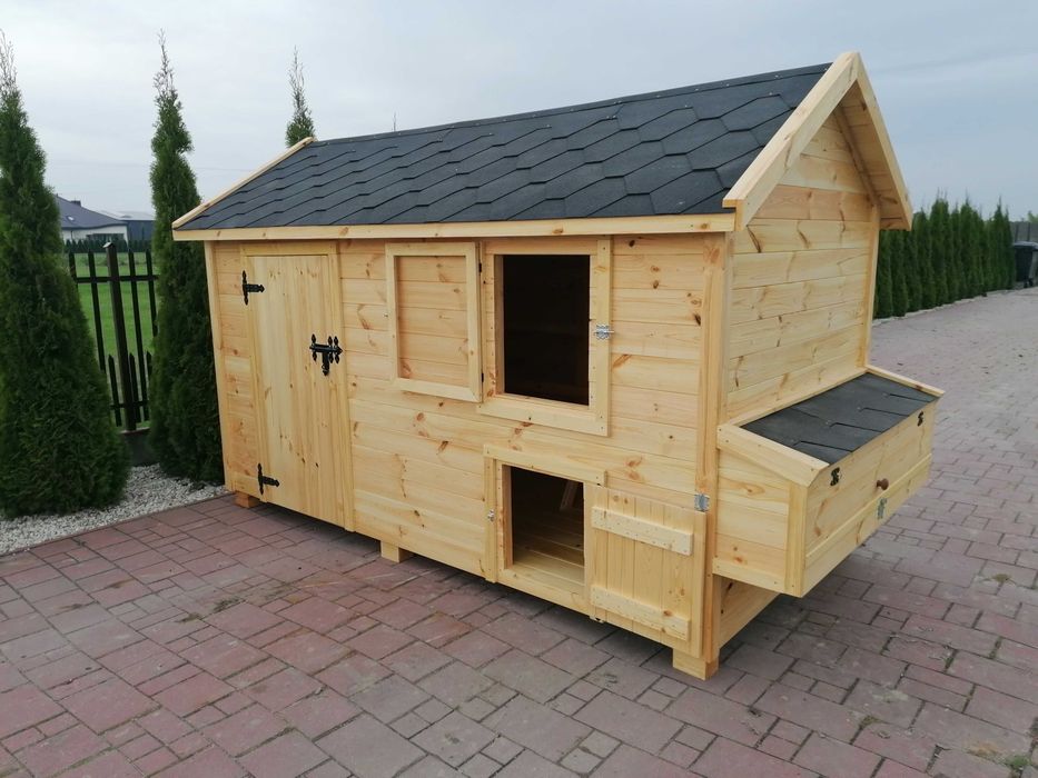 Kurnik dla kur z otwieranym jajecznikiem 350x200x210cm