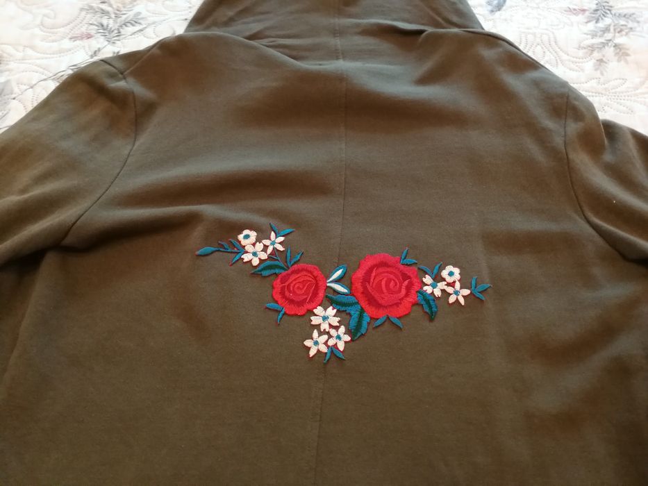 Стильна Мантія, Кардиган, зелений з вишивкою, Zara man, р. М