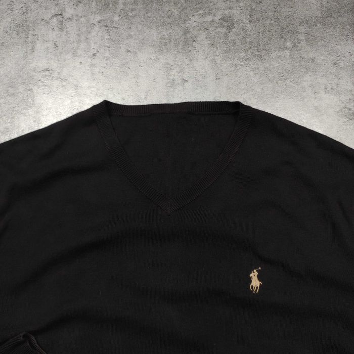 MĘSKI PREMIUM Czarny Sweter Elegancki Bawełna Polo Ralph Lauren Konik