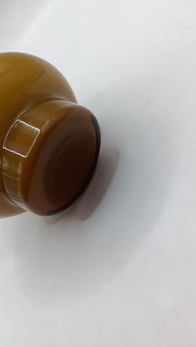 Wazon  artystyczny  ze  szkła  kolor  miodowy - musztardowy