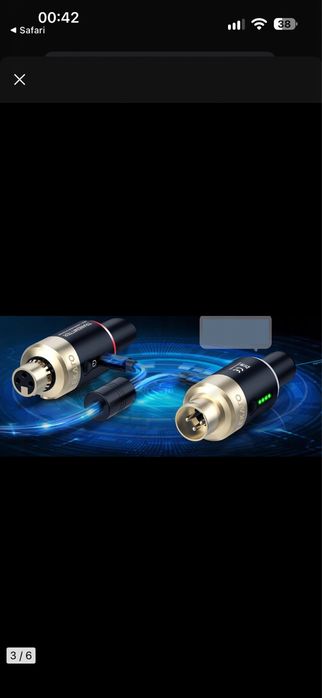 Bezprzewodowy System XLR 5.8GHz LEKATO Nadajnik Odbiornik Mikrofon 4Ch