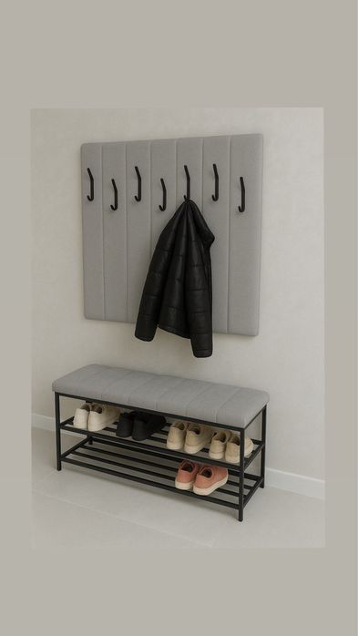 Комплект у вітальню. Банкетка + вішак для одягу. Банкетка пано.