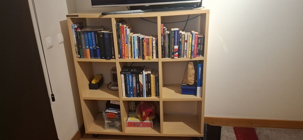 Modular Shelving Unit with Wheels — Light Beech Wood64751301258753120